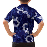 Mokihana Maile and Ilima Leis Family Matching Off The Shoulder Long Sleeve Dress and Hawaiian Shirt Uliuli Hawaiian Tapa Quilt Pattern - Polynesian Pride