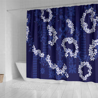 Mokihana Maile and Ilima Leis Shower Curtain Uliuli Hawaiian Tapa Quilt Pattern - Polynesian Pride