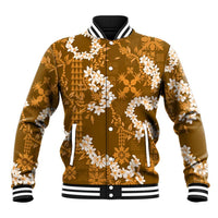 Mokihana Maile and Ilima Leis Baseball Jacket Alani Hawaiian Tapa Quilt Pattern - Polynesian Pride