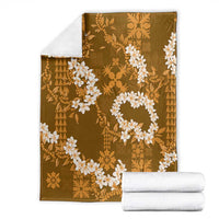 Mokihana Maile and Ilima Leis Blanket Alani Hawaiian Tapa Quilt Pattern - Polynesian Pride