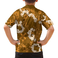 Mokihana Maile and Ilima Leis Family Matching Summer Maxi Dress and Hawaiian Shirt Alani Hawaiian Tapa Quilt Pattern - Polynesian Pride