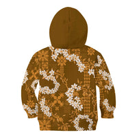 Mokihana Maile and Ilima Leis Kid Hoodie Alani Hawaiian Tapa Quilt Pattern - Polynesian Pride