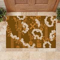 Mokihana Maile and Ilima Leis Rubber Doormat Alani Hawaiian Tapa Quilt Pattern - Polynesian Pride