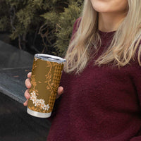 Mokihana Maile and Ilima Leis Tumbler Cup Alani Hawaiian Tapa Quilt Pattern - Polynesian Pride