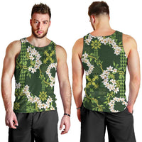 Mokihana Maile and Ilima Leis Men Tank Top Omaʻomaʻo Hawaiian Tapa Quilt Pattern - Polynesian Pride