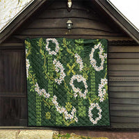 Mokihana Maile and Ilima Leis Quilt Omaʻomaʻo Hawaiian Tapa Quilt Pattern - Polynesian Pride