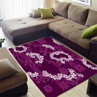 Mokihana Maile and Ilima Leis Area Rug Akala Hawaiian Tapa Quilt Pattern - Polynesian Pride