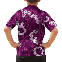 Mokihana Maile and Ilima Leis Family Matching Off Shoulder Short Dress and Hawaiian Shirt Akala Hawaiian Tapa Quilt Pattern - Polynesian Pride