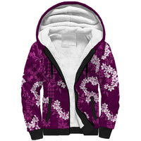 Mokihana Maile and Ilima Leis Sherpa Hoodie Akala Hawaiian Tapa Quilt Pattern - Polynesian Pride