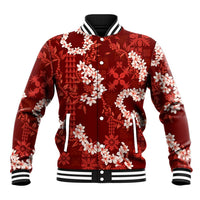 Mokihana Maile and Ilima Leis Baseball Jacket Ulaʻula Hawaiian Tapa Quilt Pattern - Polynesian Pride