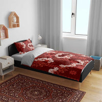 Mokihana Maile and Ilima Leis Bedding Set Ulaʻula Hawaiian Tapa Quilt Pattern - Polynesian Pride