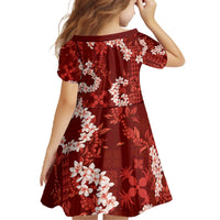 Mokihana Maile and Ilima Leis Family Matching Off The Shoulder Long Sleeve Dress and Hawaiian Shirt Ulaʻula Hawaiian Tapa Quilt Pattern - Polynesian Pride