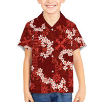 Mokihana Maile and Ilima Leis Family Matching Off Shoulder Short Dress and Hawaiian Shirt Ulaʻula Hawaiian Tapa Quilt Pattern - Polynesian Pride