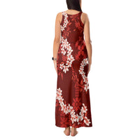 Mokihana Maile and Ilima Leis Tank Maxi Dress Ulaʻula Hawaiian Tapa Quilt Pattern - Polynesian Pride