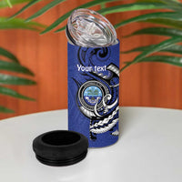 Personalized FSM 1986 Independence Day 4 in 1 Can Cooler Tumbler Polynesian Shark Tattoo Style