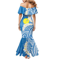 Personalized Palau 1994 Belau Rekid Family Matching Mermaid Dress and Hawaiian Shirt Polynesian Plumeria Style