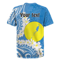 Personalized Palau 1994 Belau Rekid Rugby Jersey Polynesian Plumeria Style