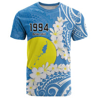 Personalized Palau 1994 Belau Rekid T Shirt Polynesian Plumeria Style