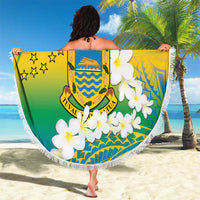 Personalised Tuvalu 1978 Independence Day Beach Blanket Polynesian Plumeria Style