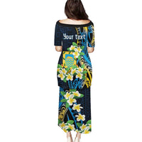 Personalised Tuvalu Beautiful Plumeria Flower Puletasi