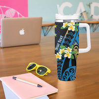 Personalised Tuvalu Beautiful Plumeria Flower Tumbler With Handle