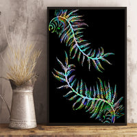 New Zealand Canvas Wall Art Aotearoa Silver Fern Mixed Papua Shell Green Vibe LT9 - Polynesian Pride