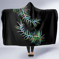 New Zealand Hooded Blanket Aotearoa Silver Fern Mixed Papua Shell Green Vibe LT9 - Polynesian Pride
