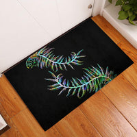 New Zealand Rubber Doormat Aotearoa Silver Fern Mixed Papua Shell Green Vibe LT9 Green - Polynesian Pride
