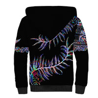 New Zealand Sherpa Hoodie Aotearoa Silver Fern Mixed Papua Shell Purple Vibe LT9 - Polynesian Pride