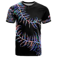 New Zealand T Shirt Aotearoa Silver Fern Mixed Papua Shell Purple Vibe LT9 Purple - Polynesian Pride