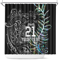 Custom New Zealand Rugby Shower Curtain NZ Black Fern Champions History With Papua Shell LT9 Black - Polynesian Pride