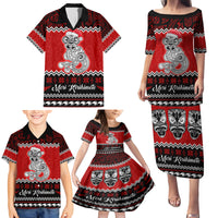 Personalised New Zealand Christmas Family Matching Puletasi Dress and Hawaiian Shirt Maori Tiki Meri Kirihimete LT9 - Polynesian Pride