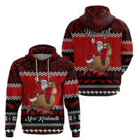Personalised New Zealand Christmas Hoodie Kiwi Santa Claus Maori Meri Kirihimete LT9 - Polynesian Pride
