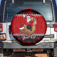 Personalised New Zealand Christmas Spare Tire Cover Kiwi Santa Claus Maori Meri Kirihimete LT9 - Polynesian Pride