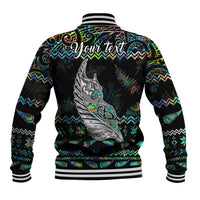 Personalised New Zealand Christmas Baseball Jacket Maori Fern Manaia Meri Kirihimete with Papaua Shell LT9 - Polynesian Pride
