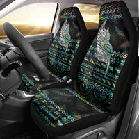 Personalised New Zealand Christmas Car Seat Cover Maori Fern Manaia Meri Kirihimete with Papaua Shell LT9 - Polynesian Pride