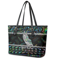 Personalised New Zealand Christmas Leather Tote Bag Maori Fern Manaia Meri Kirihimete with Papaua Shell LT9 - Polynesian Pride