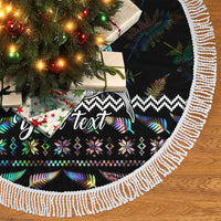 Personalised New Zealand Christmas Tree Skirt Maori Fern Manaia Meri Kirihimete with Papaua Shell LT9 - Polynesian Pride
