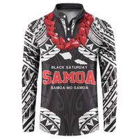Samoa Black Saturday Button Sweatshirt Samoa mo Samoa with Black Ula Fala