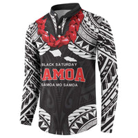 Samoa Black Saturday Button Sweatshirt Samoa mo Samoa with Black Ula Fala