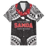 Samoa Black Saturday Family Matching Off The Shoulder Long Sleeve Dress and Hawaiian Shirt Samoa mo Samoa with Black Ula Fala