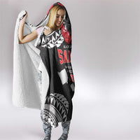 Samoa Black Saturday Hooded Blanket Samoa mo Samoa with Black Ula Fala LT9 - Polynesian Pride