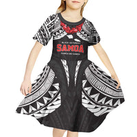 Samoa Black Saturday Kid Short Sleeve Dress Samoa mo Samoa with Black Ula Fala