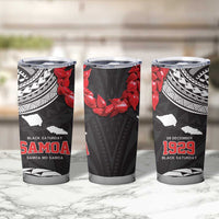 Samoa Black Saturday Tumbler Cup Samoa mo Samoa with Black Ula Fala