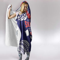 Samoa Black Saturday Hooded Blanket Samoa mo Samoa with Blue Ula Fala LT9 - Polynesian Pride