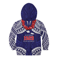 Samoa Black Saturday Kid Hoodie Samoa mo Samoa with Blue Ula Fala LT9 - Polynesian Pride