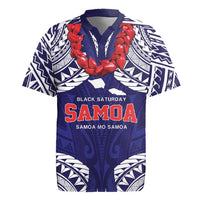 Samoa Black Saturday Rugby Jersey Samoa mo Samoa with Blue Ula Fala