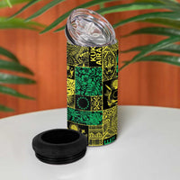 Cook Islands Mere Kiritimiti 4 in 1 Can Cooler Tumbler Pacific Patchwork Xmas Vibes - Polynesian Pride