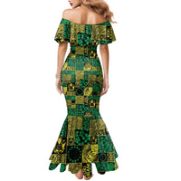Cook Islands Mere Kiritimiti Family Matching Mermaid Dress and Hawaiian Shirt Pacific Patchwork Xmas Vibes - Polynesian Pride