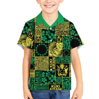 Cook Islands Mere Kiritimiti Family Matching Summer Maxi Dress and Hawaiian Shirt Pacific Patchwork Xmas Vibes - Polynesian Pride